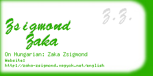 zsigmond zaka business card